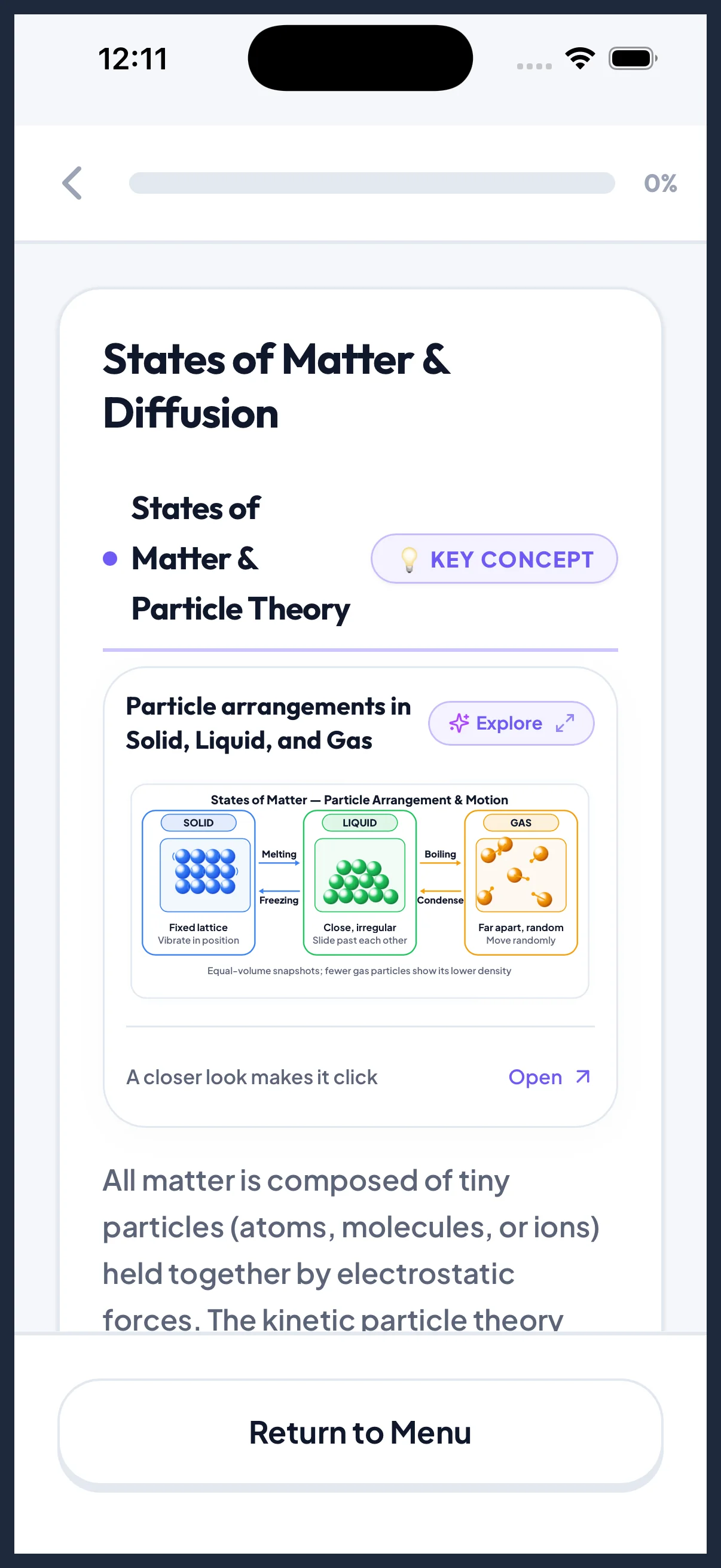 ChemEasy deep dive notes with interactive vector particle diagrams